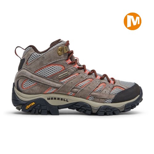 Dámské Trekové Boty Merrell Moab 2 Mid Waterproof Světle Hnědé (CZ. ZDAGL)